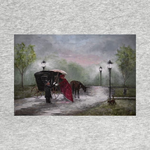 Oil Painting Victorian Era Horse Buggy by Gallery Digitals